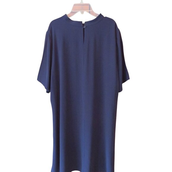 Eileen Fisher Navy Blue Tunic/Dress, Size Large, Boxy, Loose Fit - EUC - Picture 2 of 8